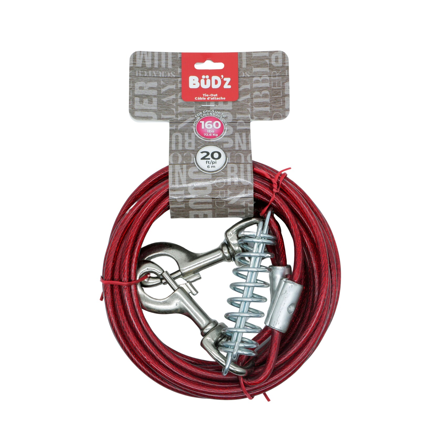 20' / 6m Tie-Out Cable with Spring (for Dogs Up to 160 lbs)