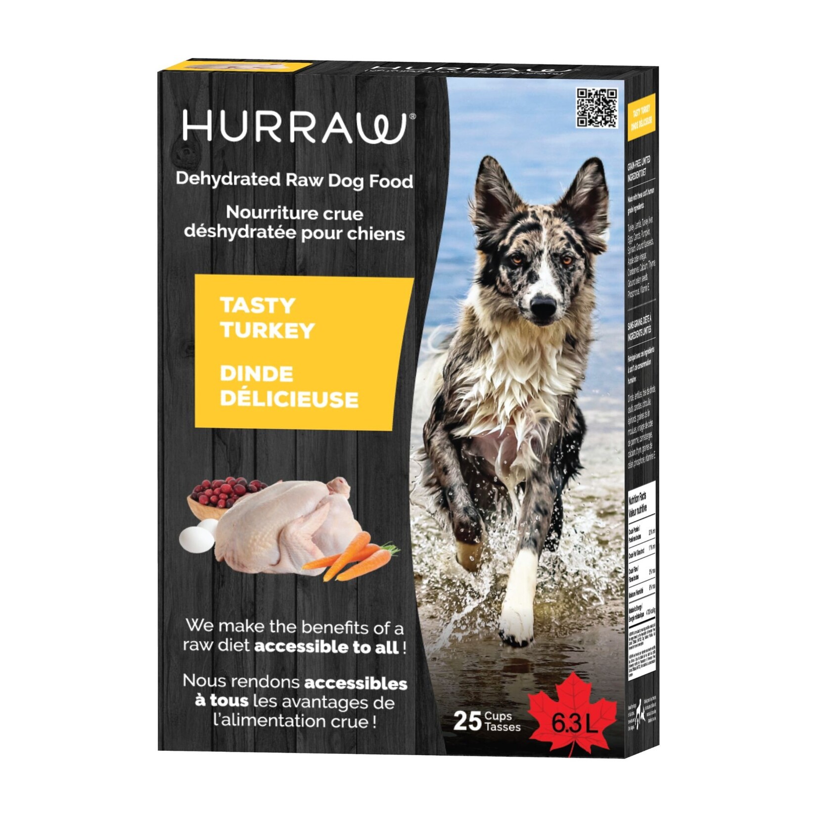 Hurraw Dehydrated Raw Food - Turkey, 25-Cup Box