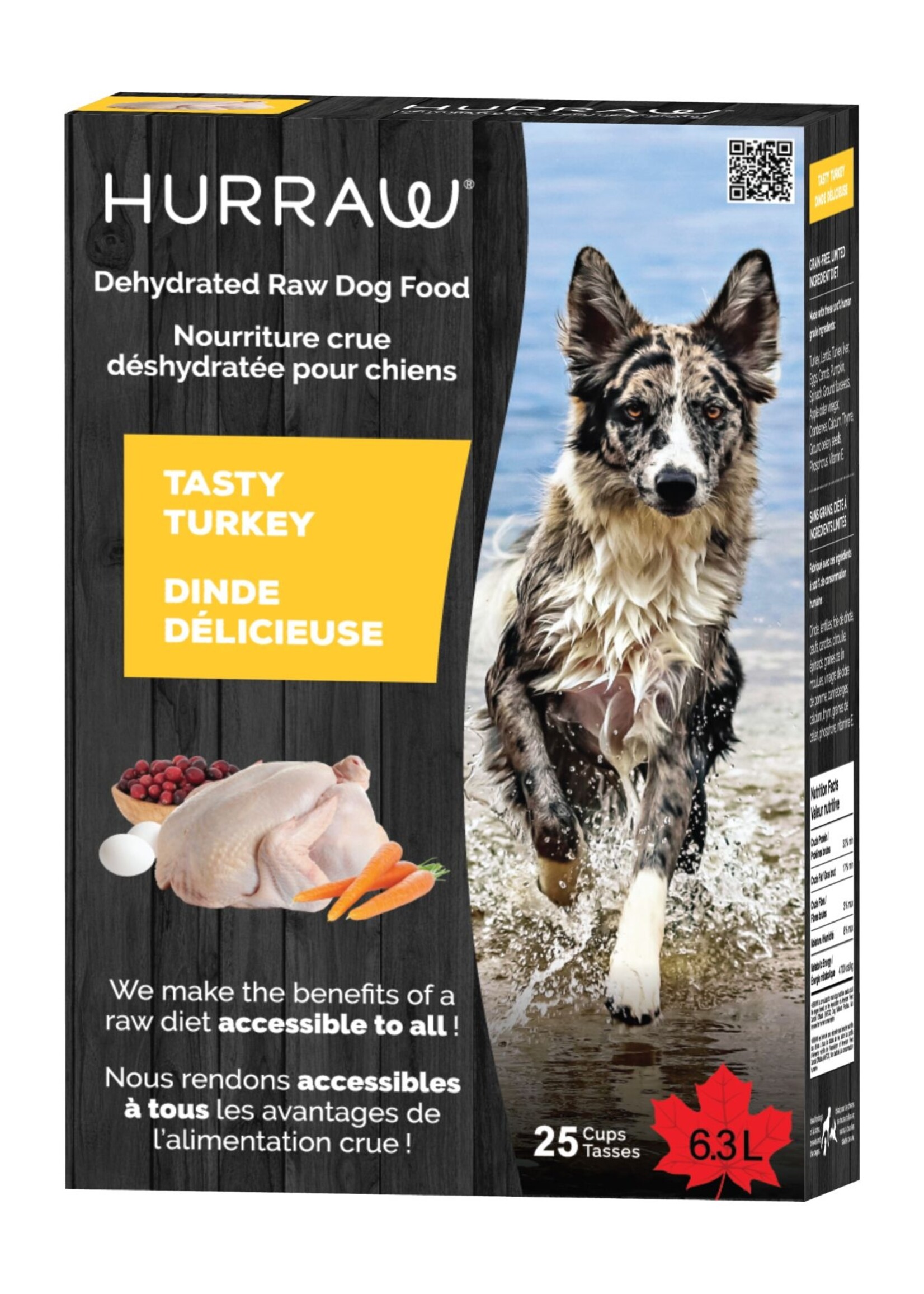 Hurraw Dehydrated Raw Food - Turkey, 25-Cup Box