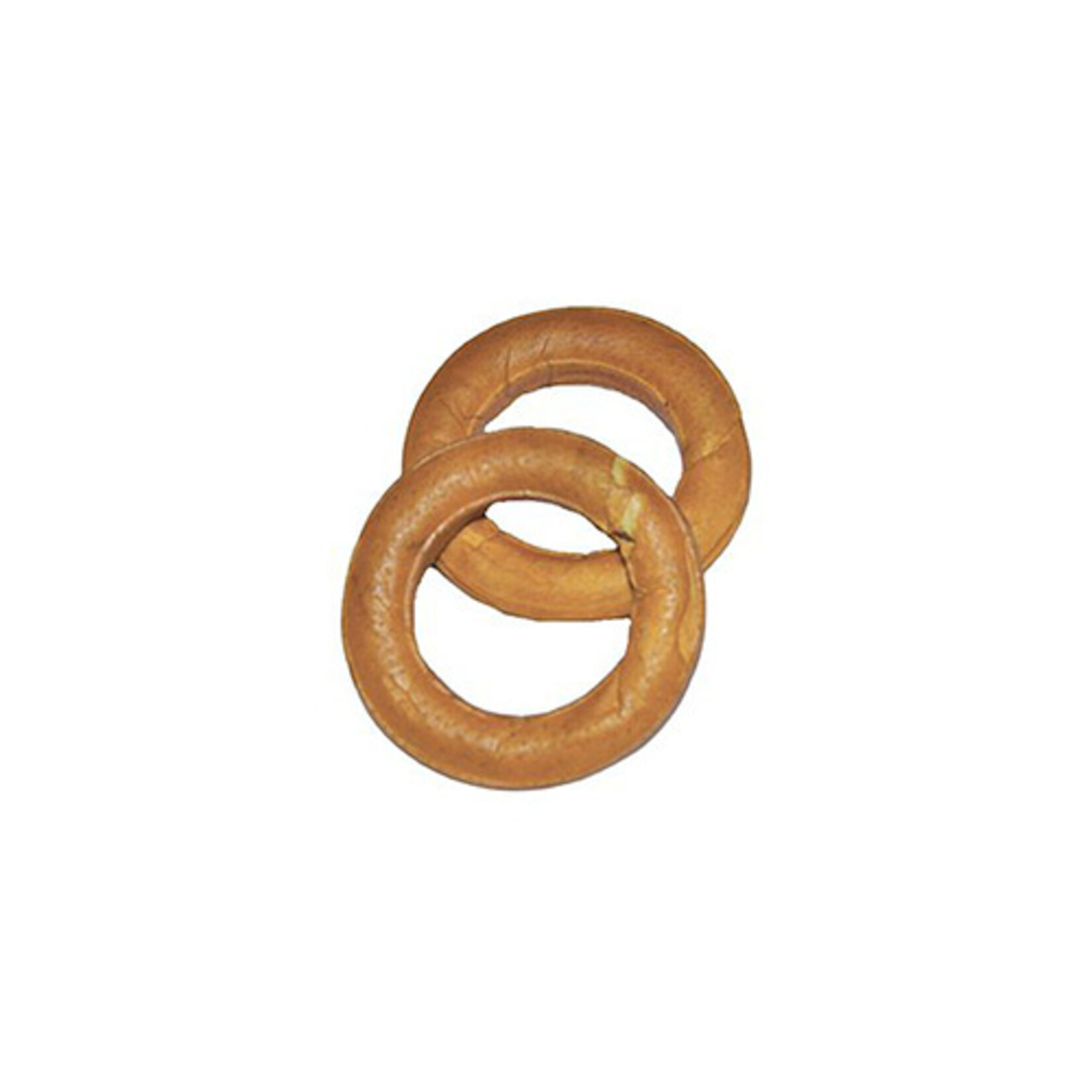Pressed pigskin dog ring