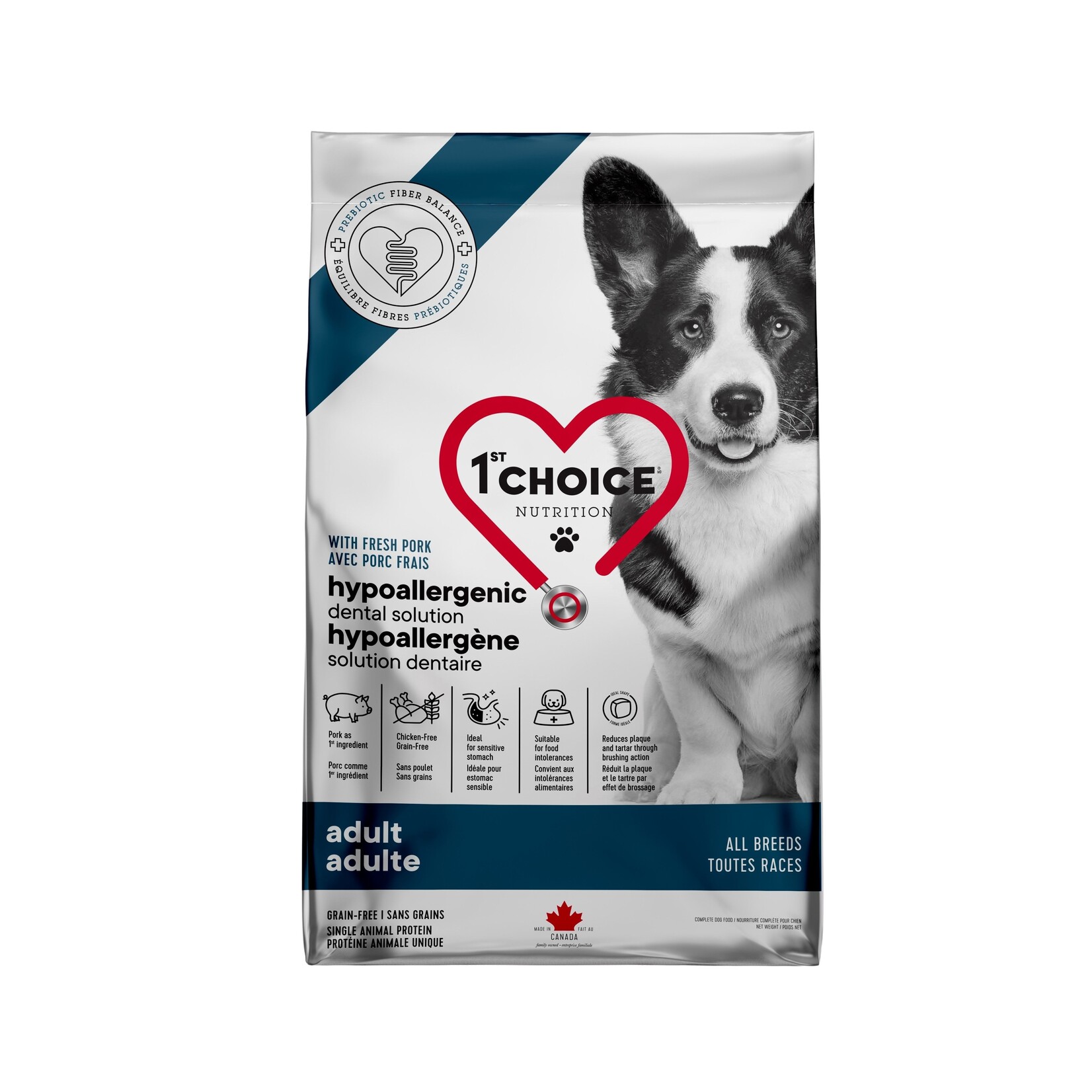 1St Choice Nourriture Pour Chien, Toutes Races, Hypoallergène - Porc Sans Grains