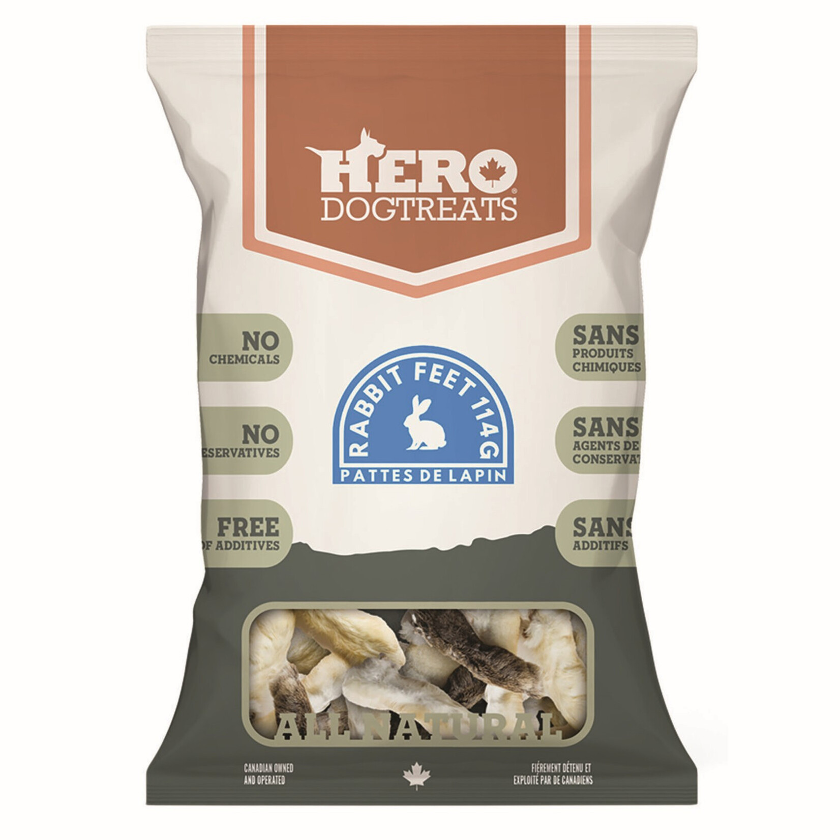 Dehydrated rabbit feet - 114 g