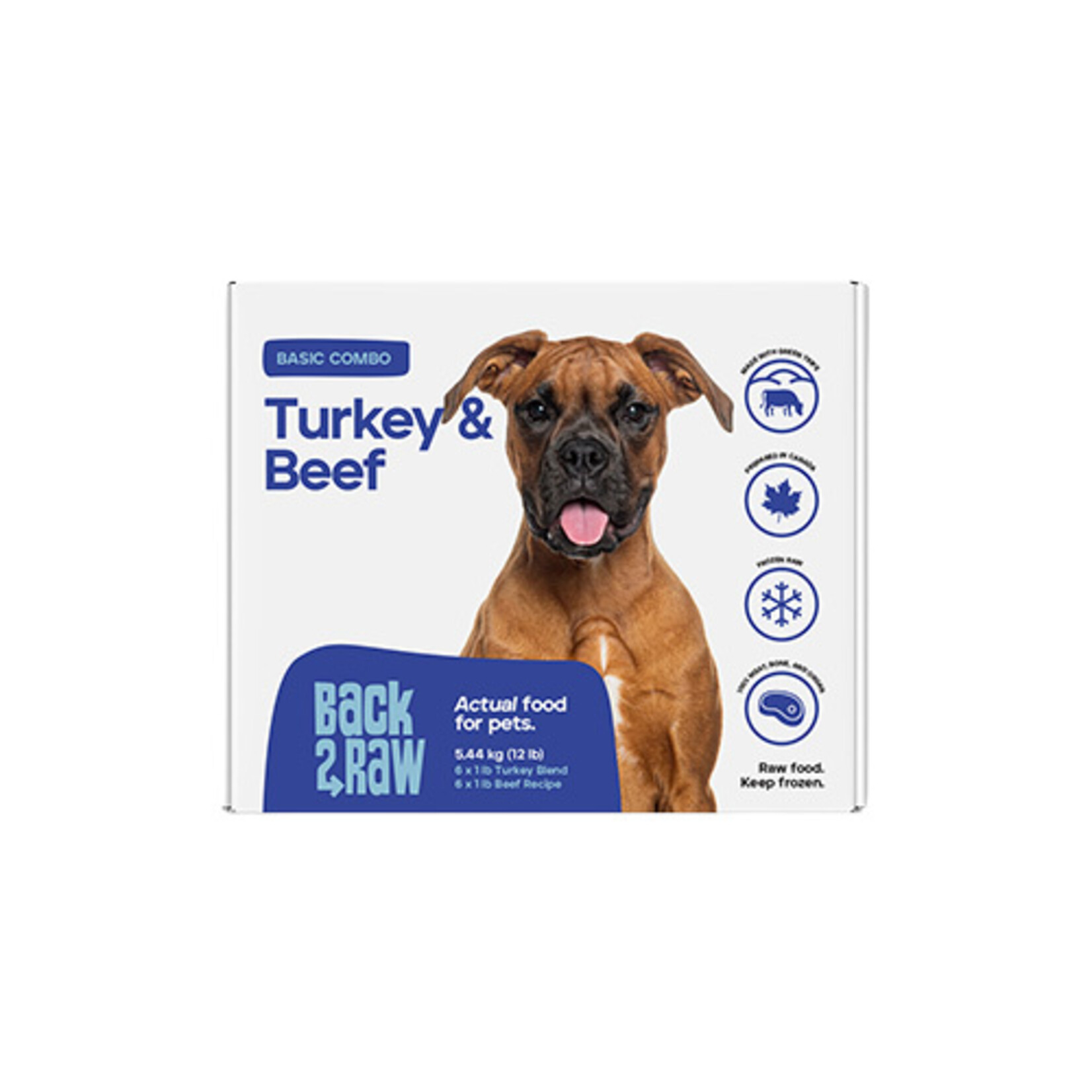 Frozen dog food – Turkey and beef blend, 5.4 kg (12 lb)