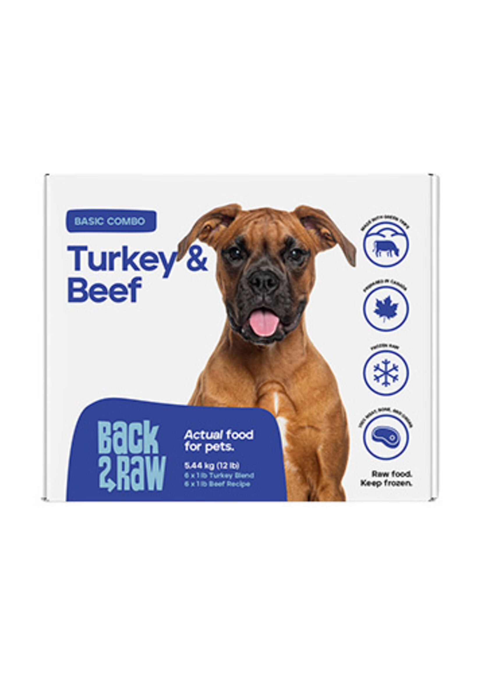 Frozen dog food – Turkey and beef blend, 5.4 kg (12 lb)