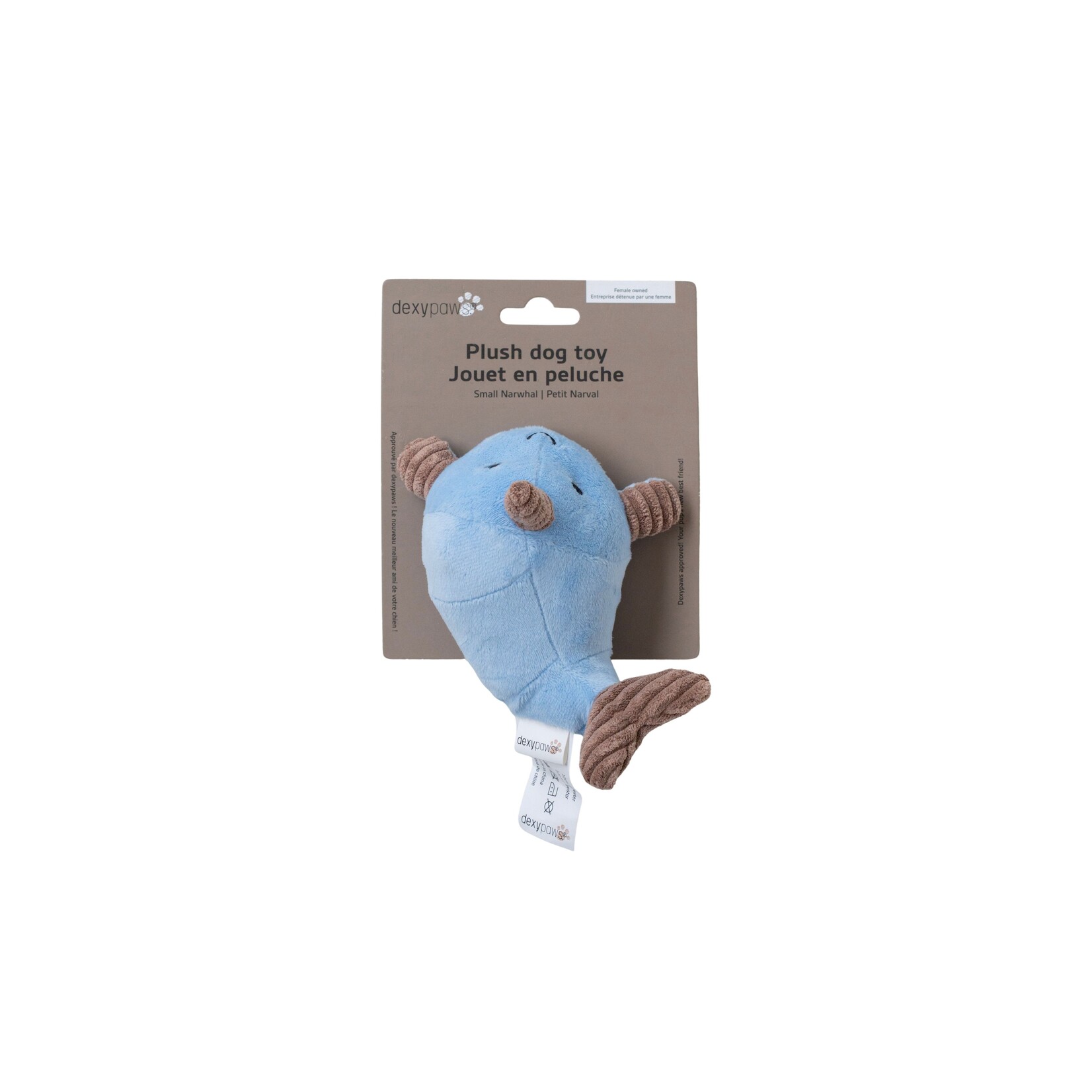 Plush Toy - For Dog - Narwhal / 5"