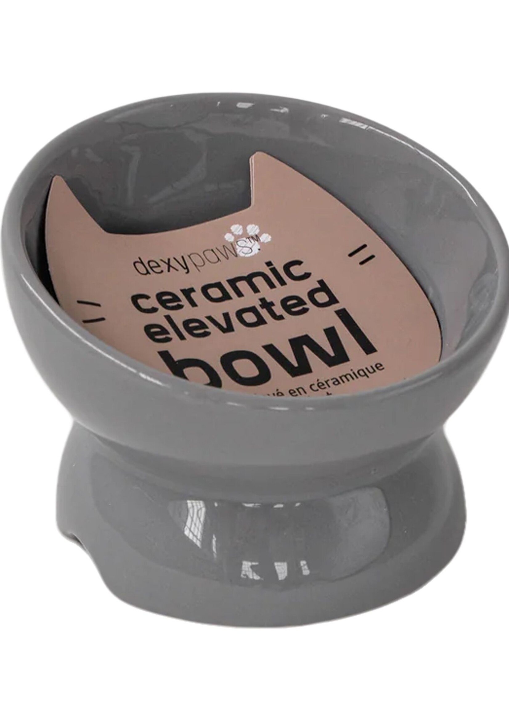 Elevated Ceramic Bowl for Cat 7oz / Gray