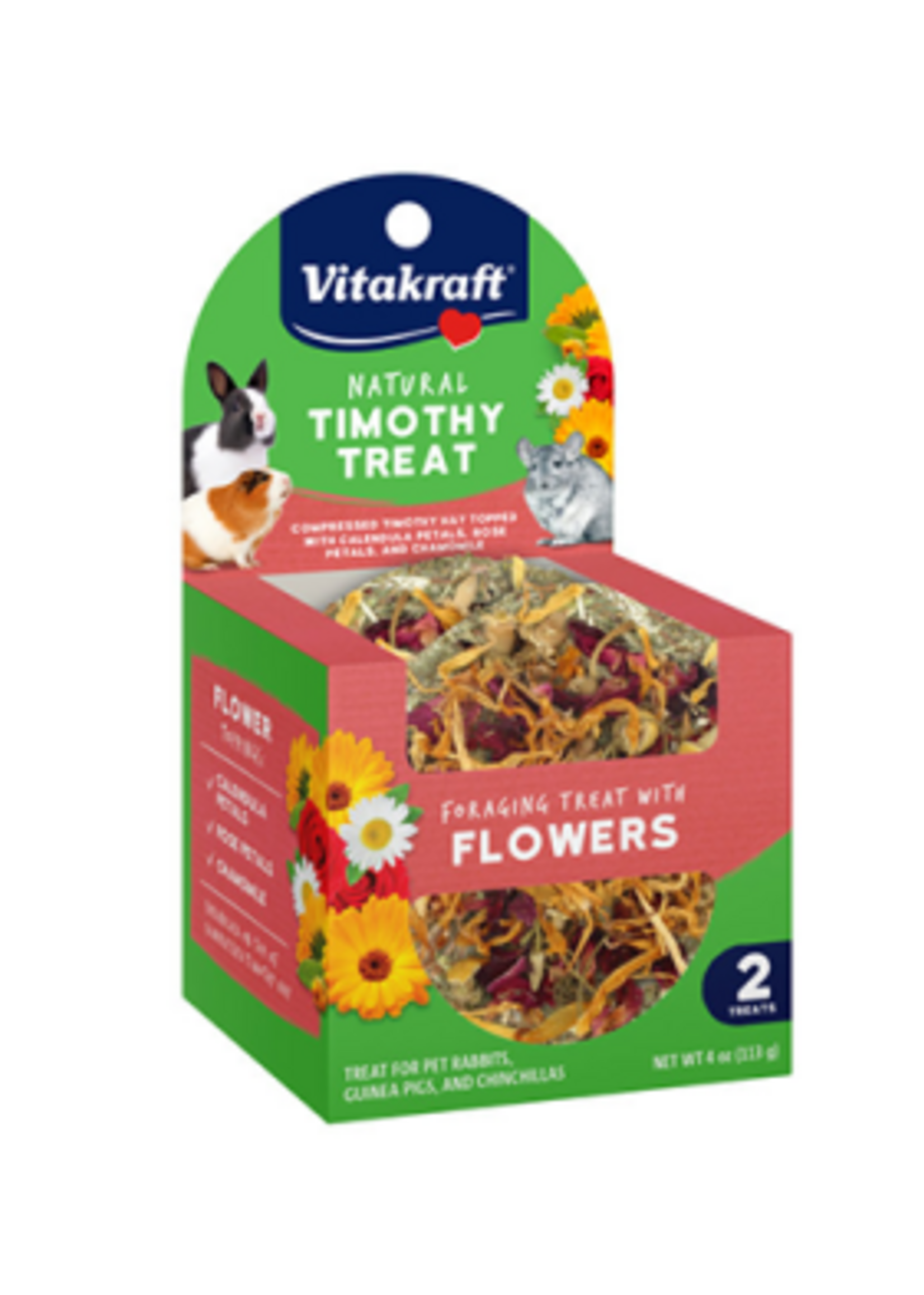 Natural Treat Flowers with Timothy - Rabbits - Guinea Pigs - Chinchillas / 4oz