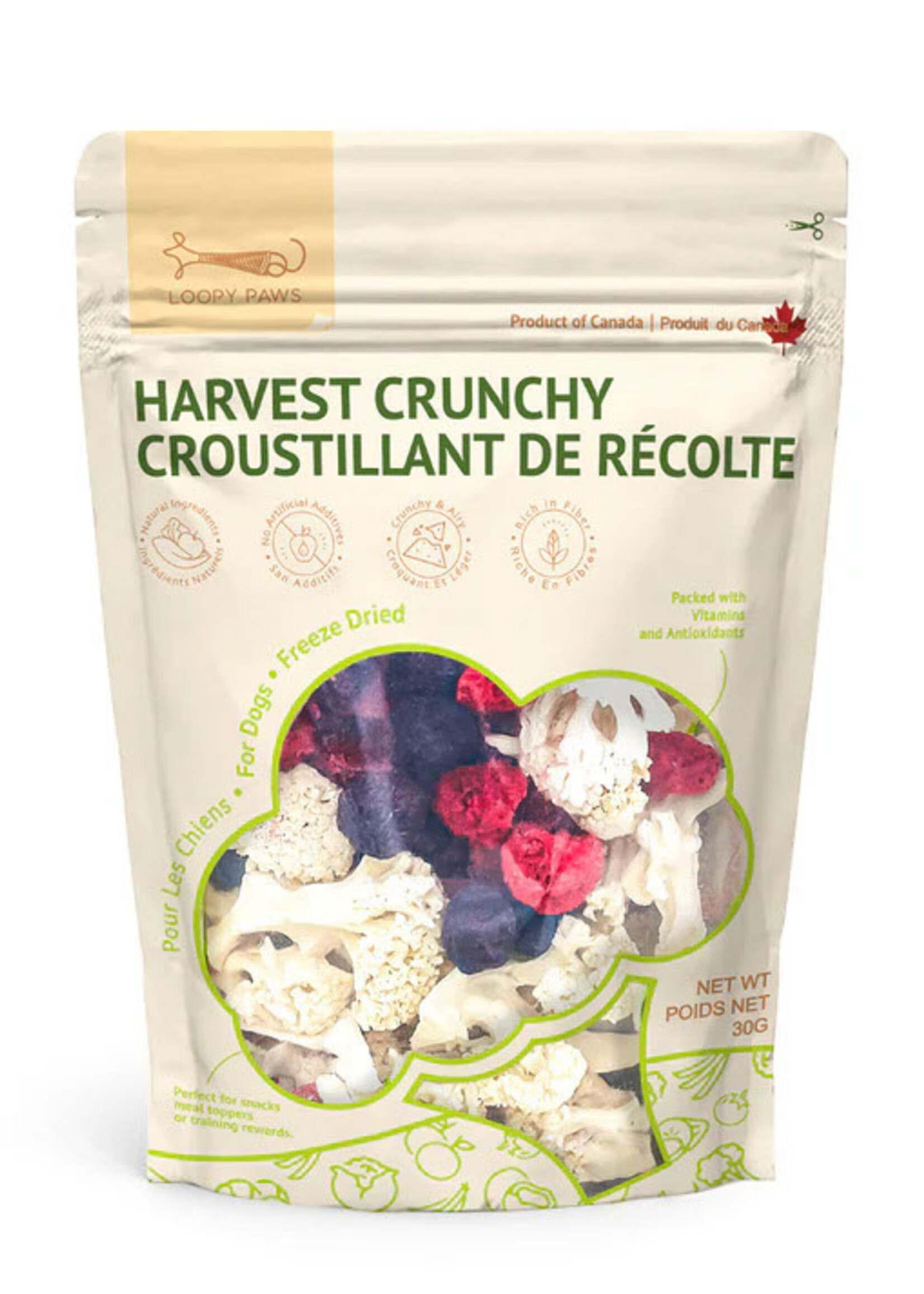 LOOPY PAWS Crunchy Harvest - Cauliflower - Dog Food Supplement / 30 g
