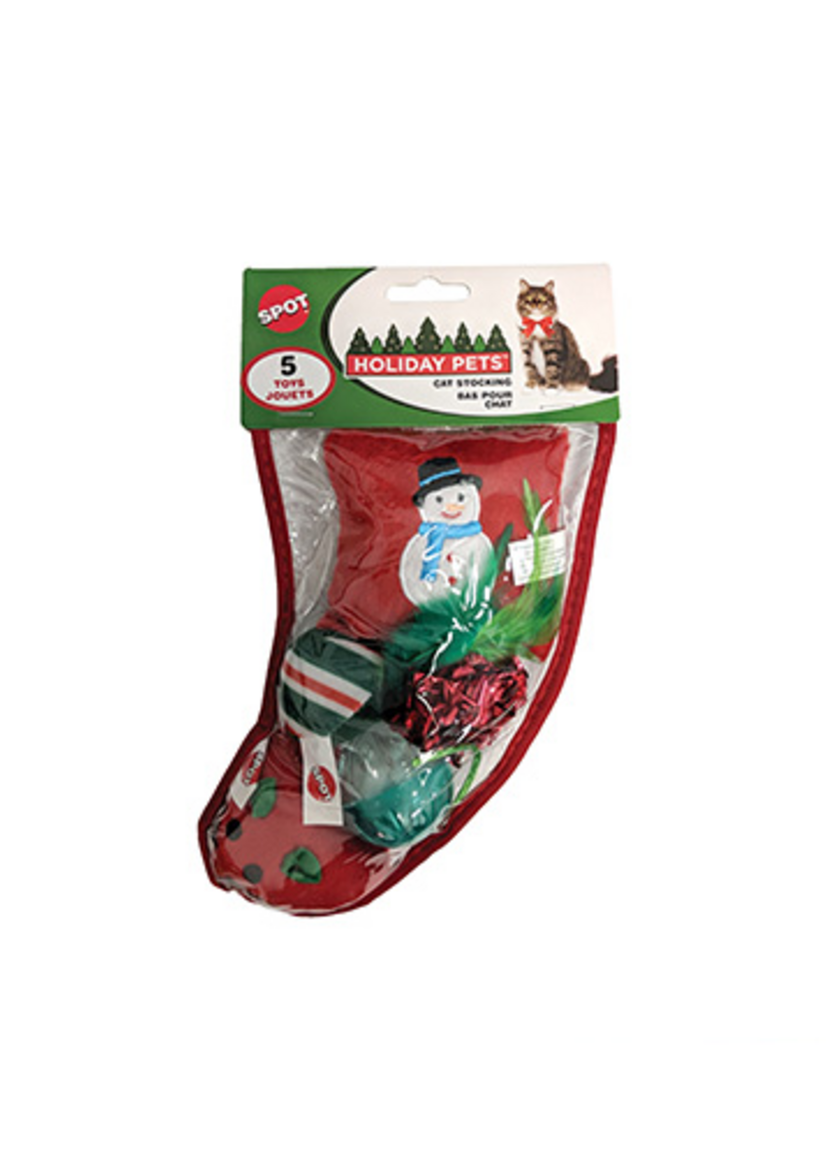Christmas Stocking for Cats / 5 Small Toys (5-Piece Set)