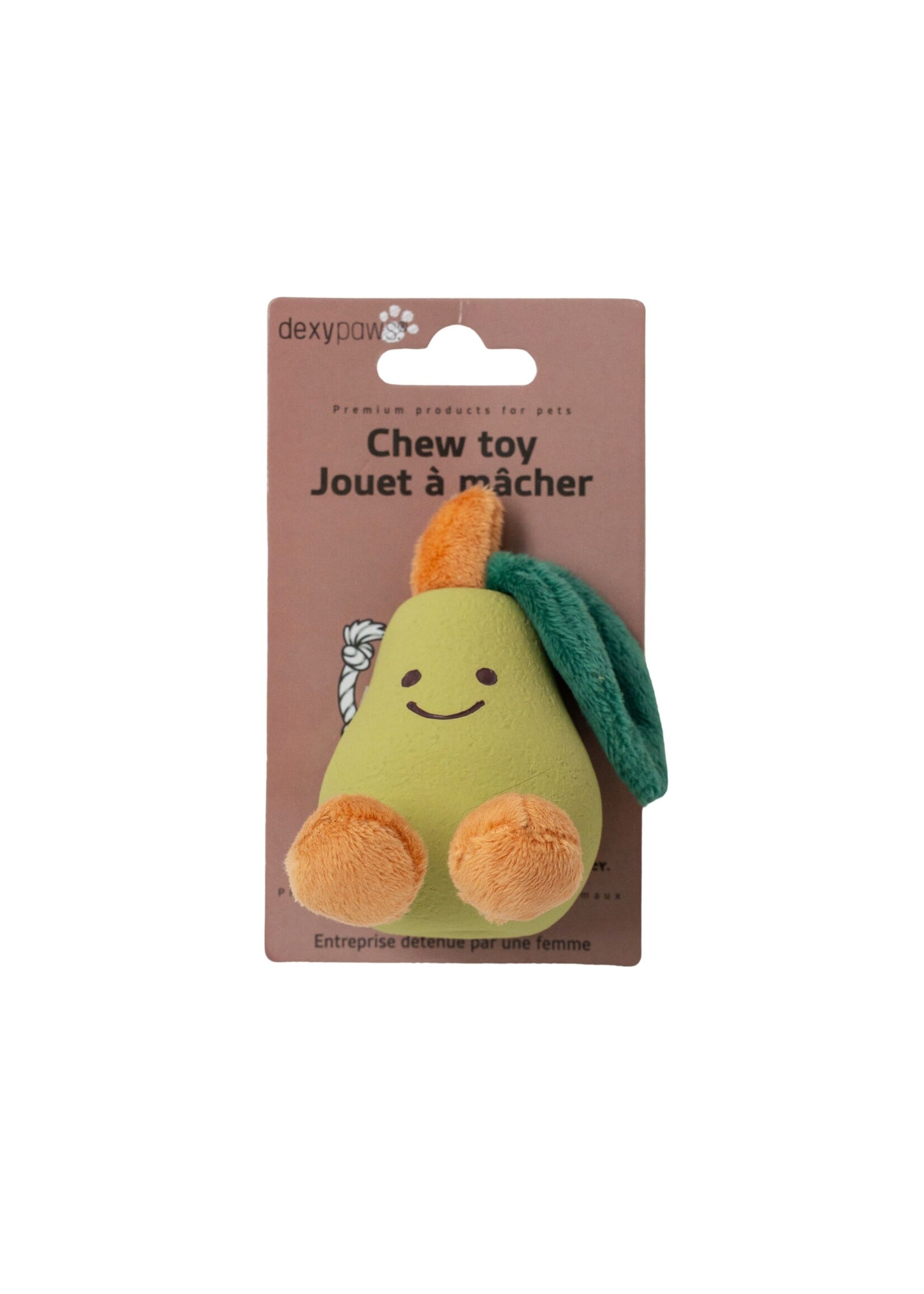 Latex and Plush Toy for Small Dog - Pear / 4"