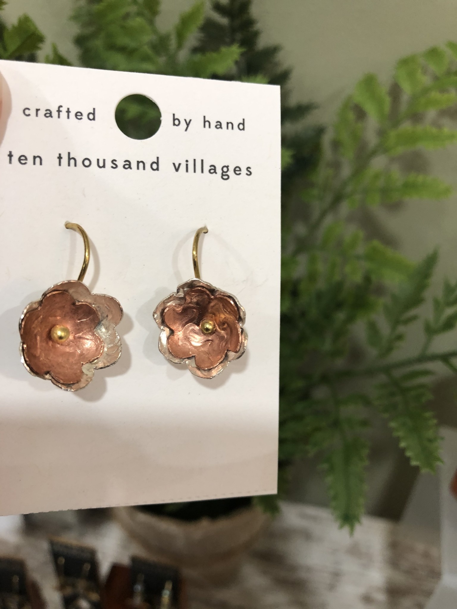 Copper Blossom Earrings Lima Bean Glassworks & Gifts