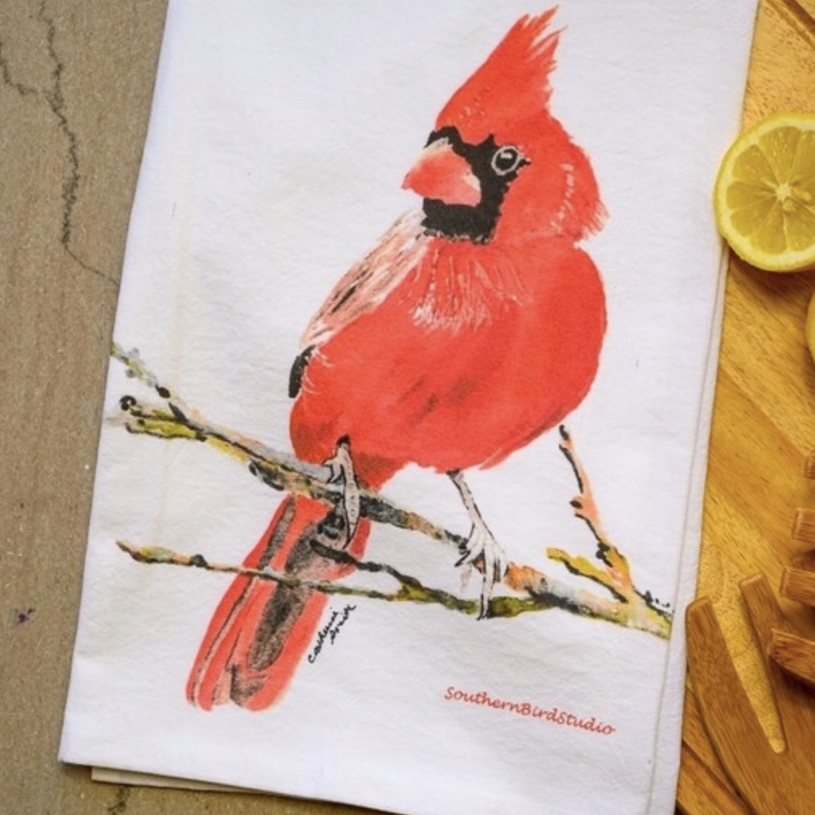 Lima Bean Tea Towel - Cardinal