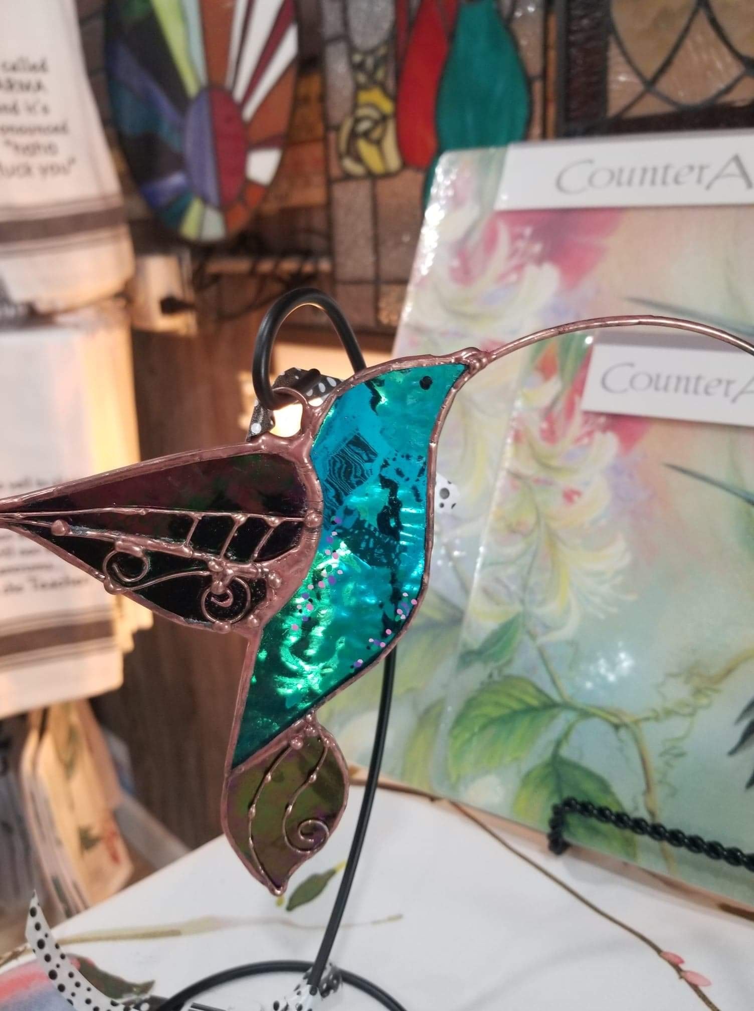 Fancy Hummingbird Suncatcher Lima Bean Glassworks & Gifts
