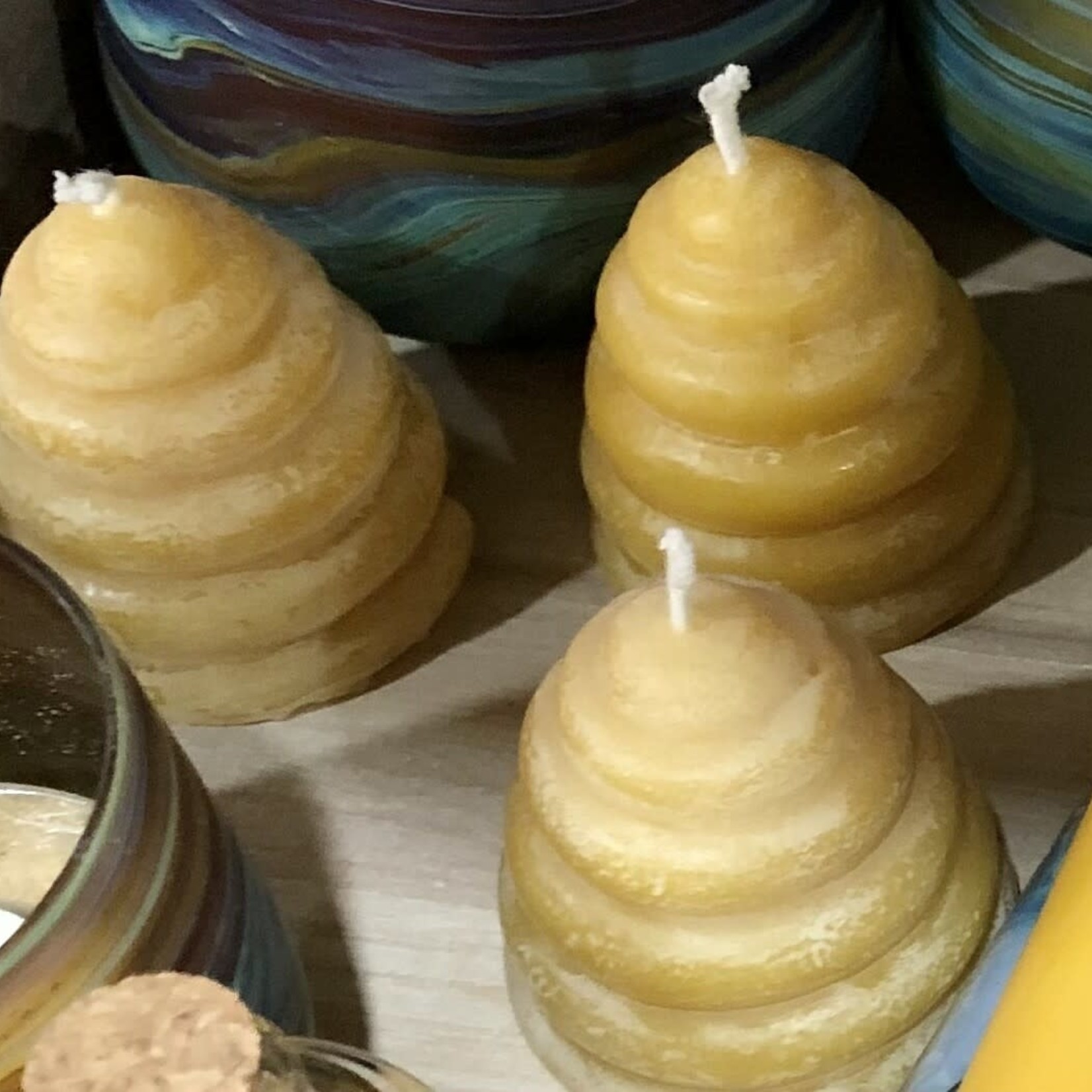 Lima Bean Beeswax Beehive Votive