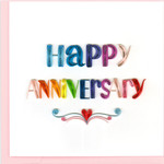 Lima Bean Quilled Greeting Card - Happy Anniversary