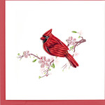 Lima Bean Quilled Greeting Card - Red Cardinal
