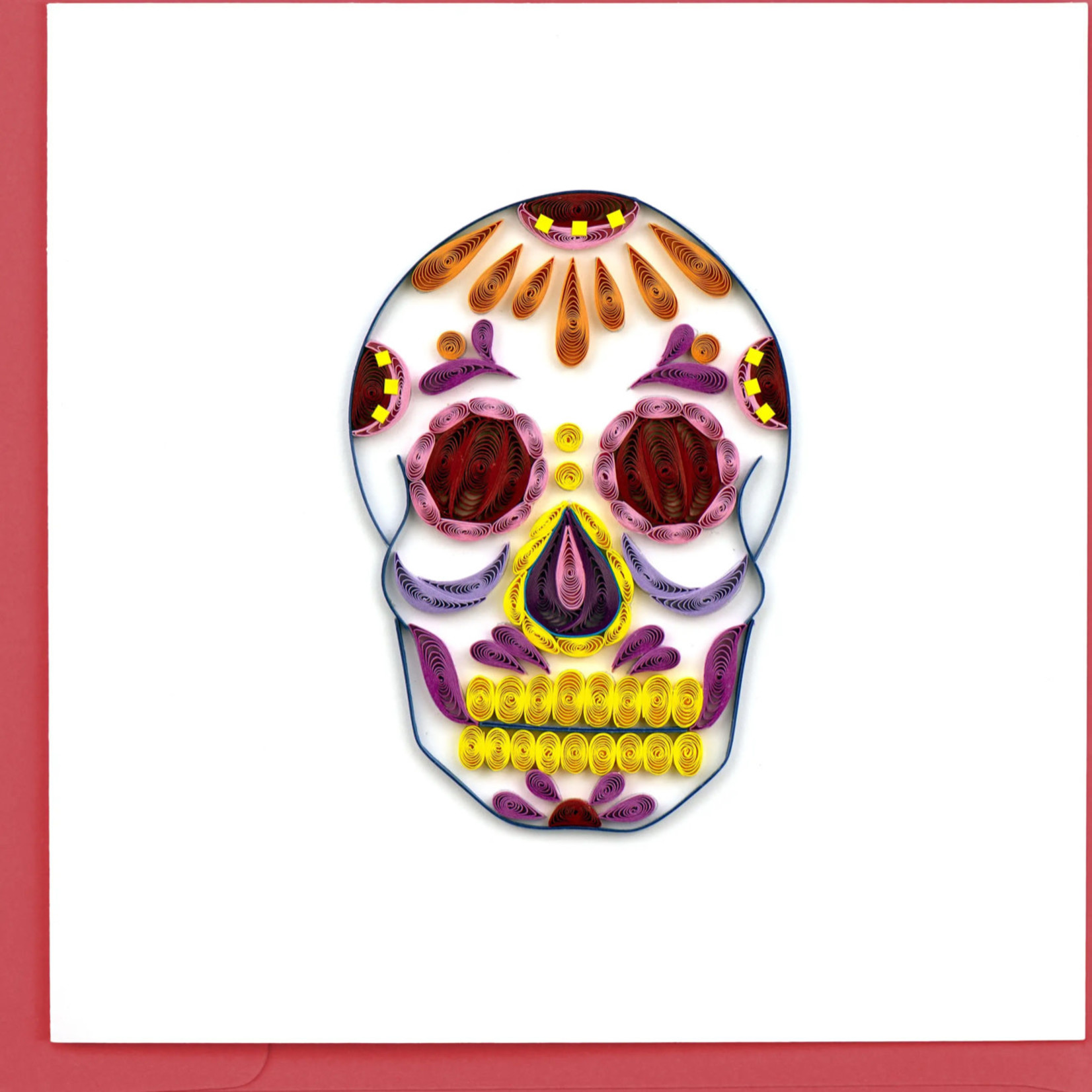 Lima Bean Quilled Greeting Card - Sugar Skull