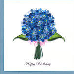 Lima Bean Quilled Greeting Card - Birthday Hydrangeas
