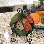 Lima Bean Cutting Board - Round Butterfly and Flower