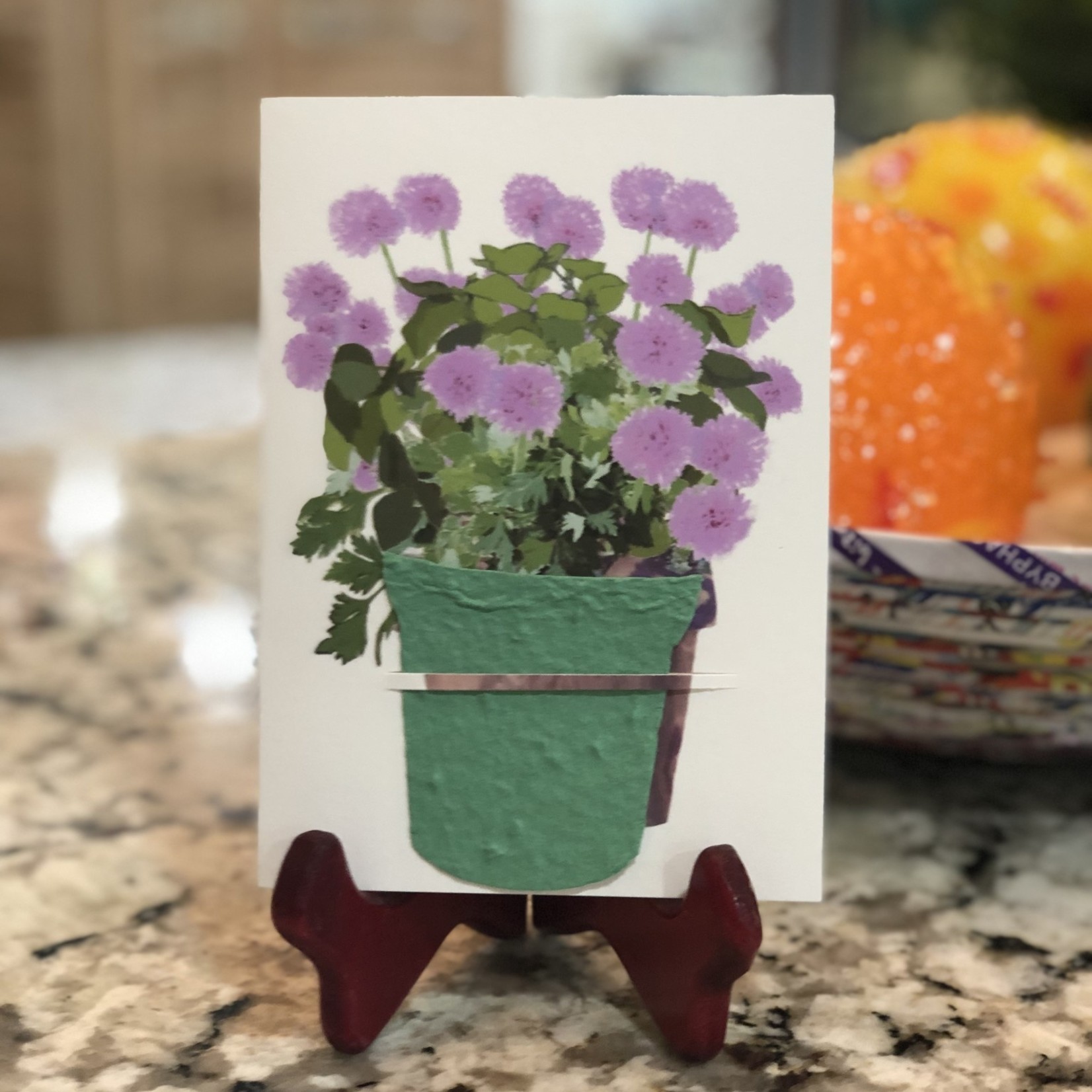 Lima Bean Plantable Pot Greeting Card - Batik