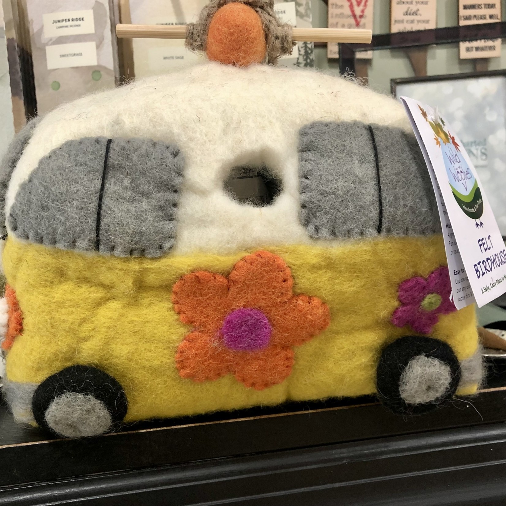 Lima Bean Magic Bus Felt Birdhouse