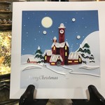 Lima Bean Quilled Christmas Card  - Santa's Village