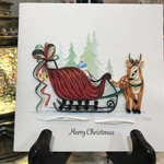 Lima Bean Quilled Christmas Card -  Sleigh Ride