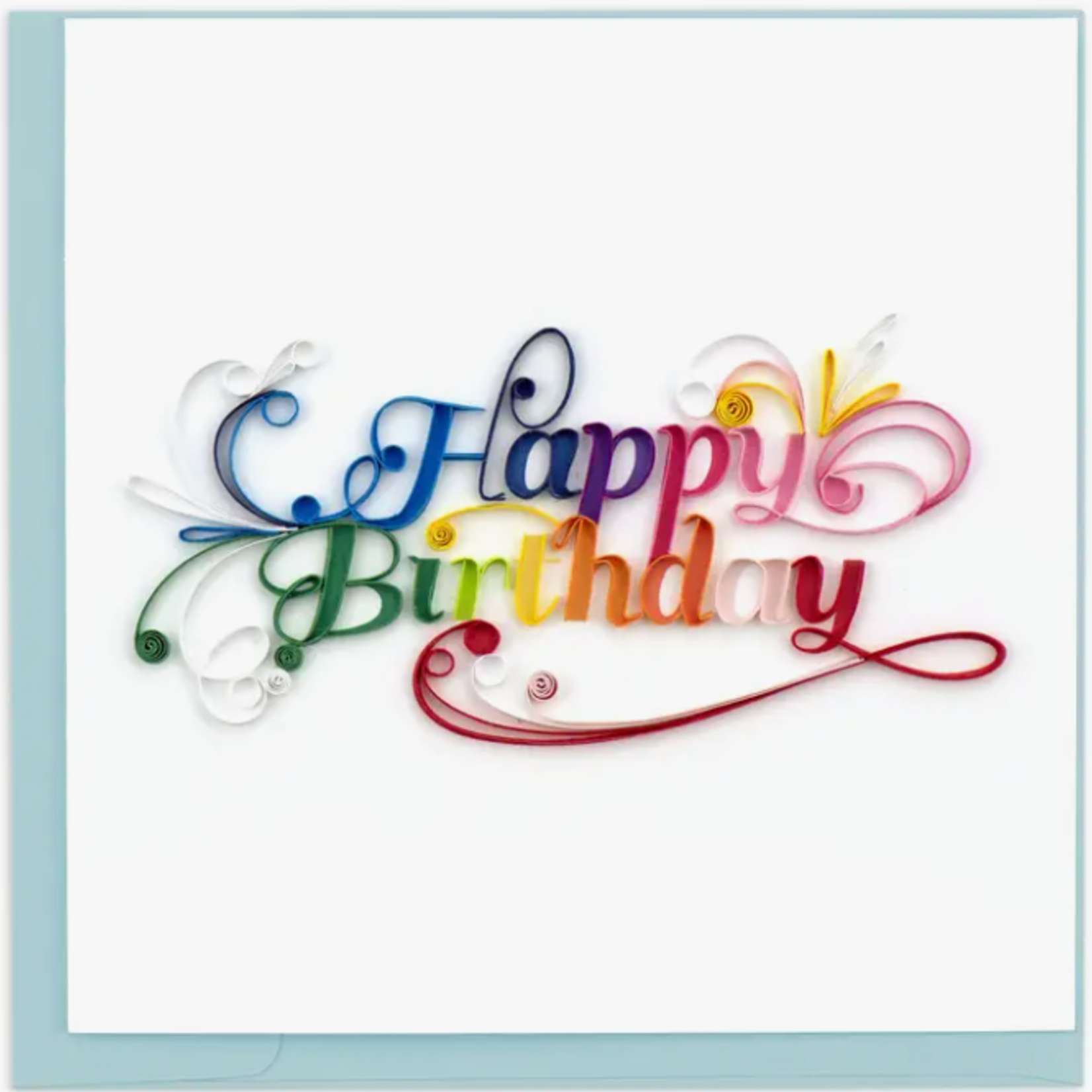 Lima Bean Quilled Card - Happy Birthday Word