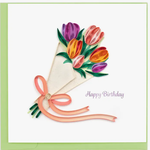 Lima Bean Quilled Card - Birthday Tulip Bouquet