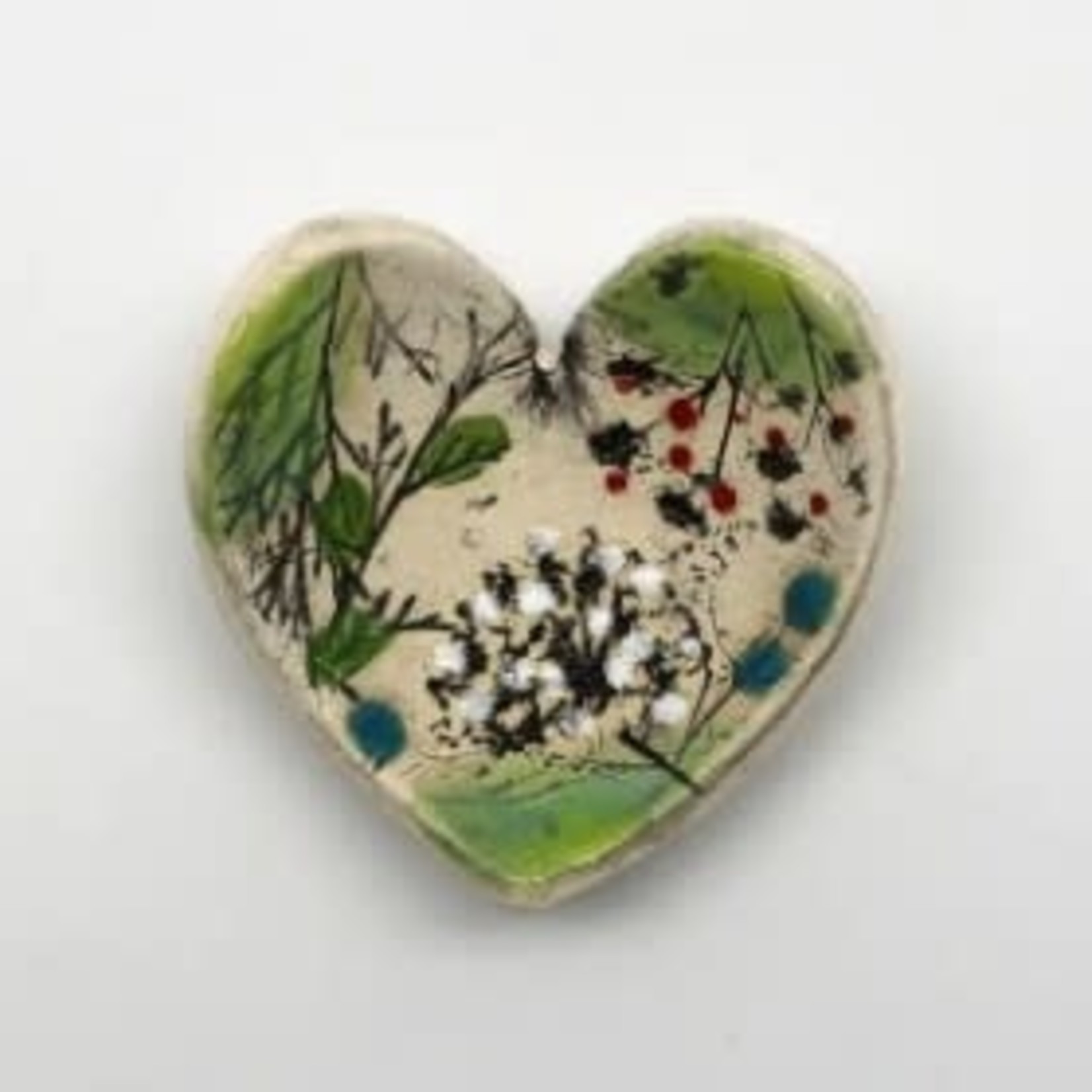 Lima Bean Ceramic Heart Pottery Dish - Small