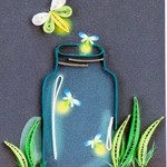 Lima Bean Quilled Fireflies - 2x3 Note/Giftcard