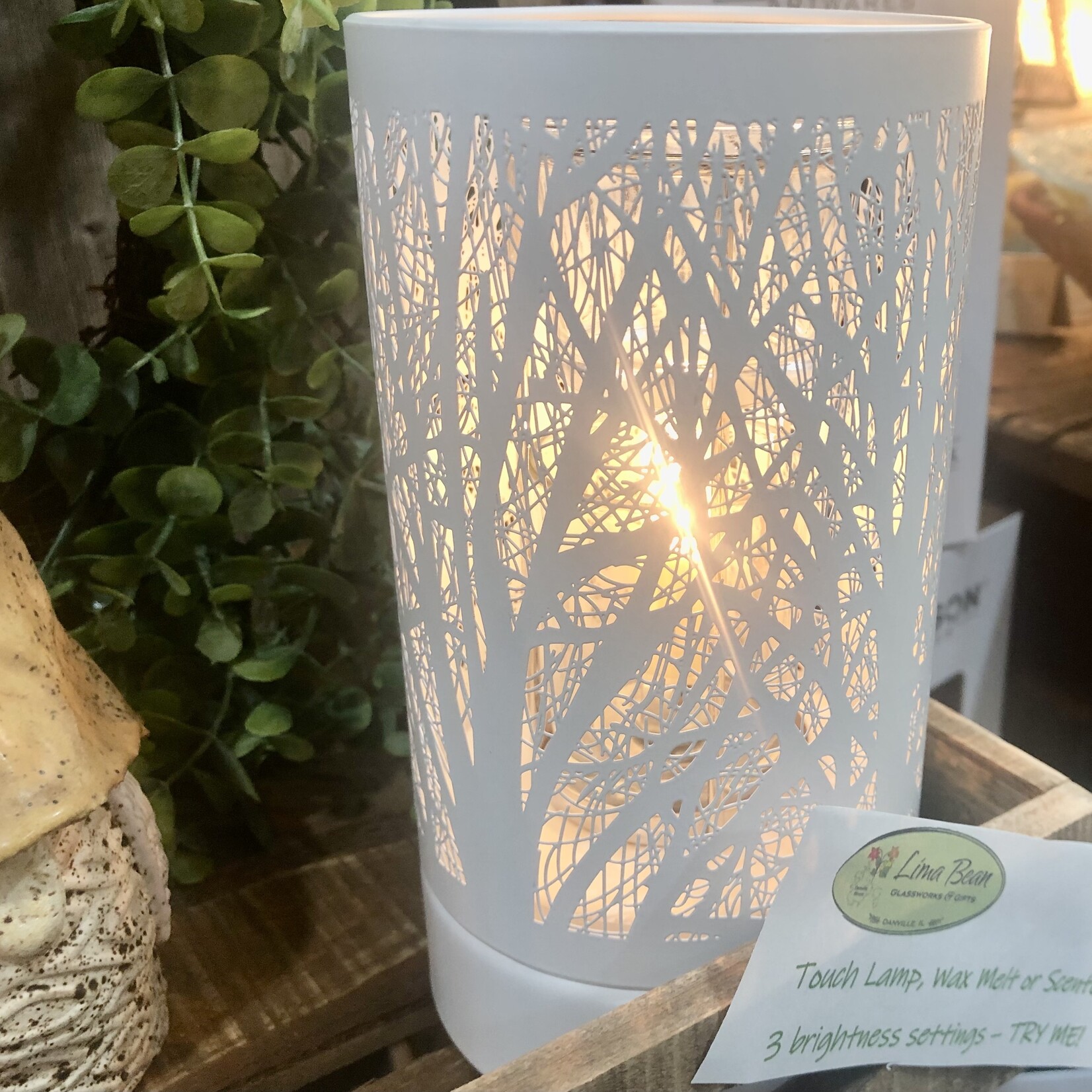 Lima Bean Forest  White Touch Lamp with Wax Warmer