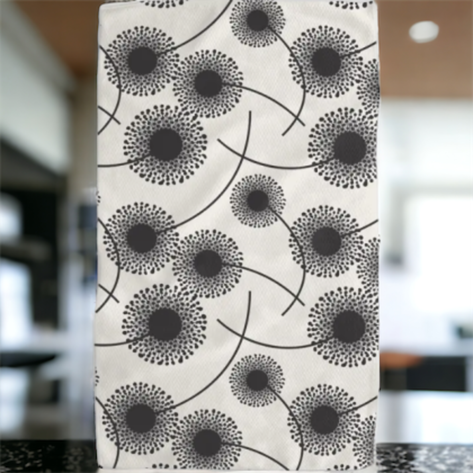 Lima Bean Geometry Fully Bloomed “Not  Paper Towel” Tea Towel