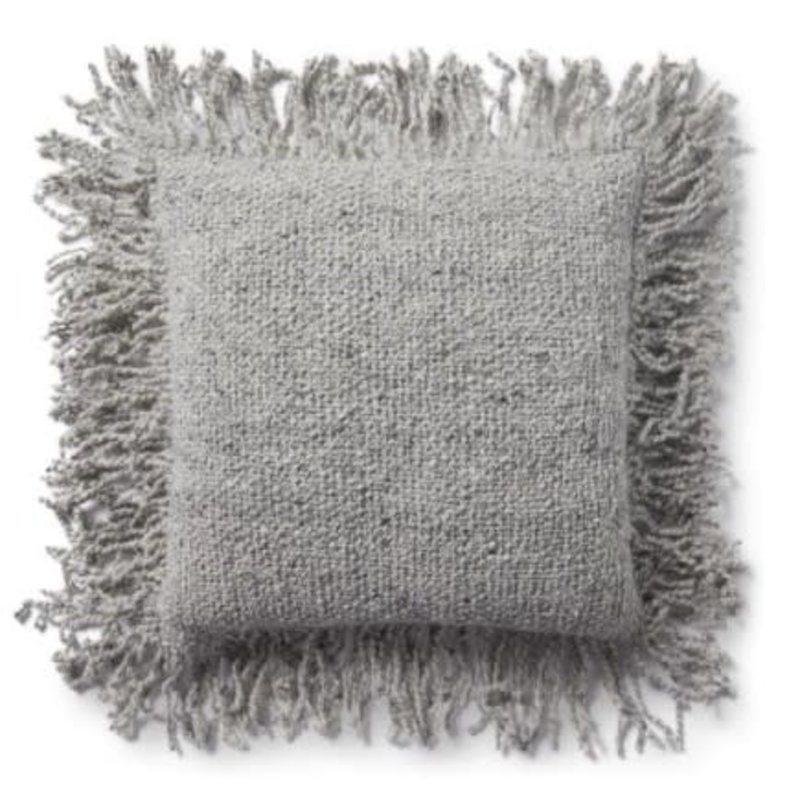 Light Grey Pillow Wool/Cotton 18" Sq
