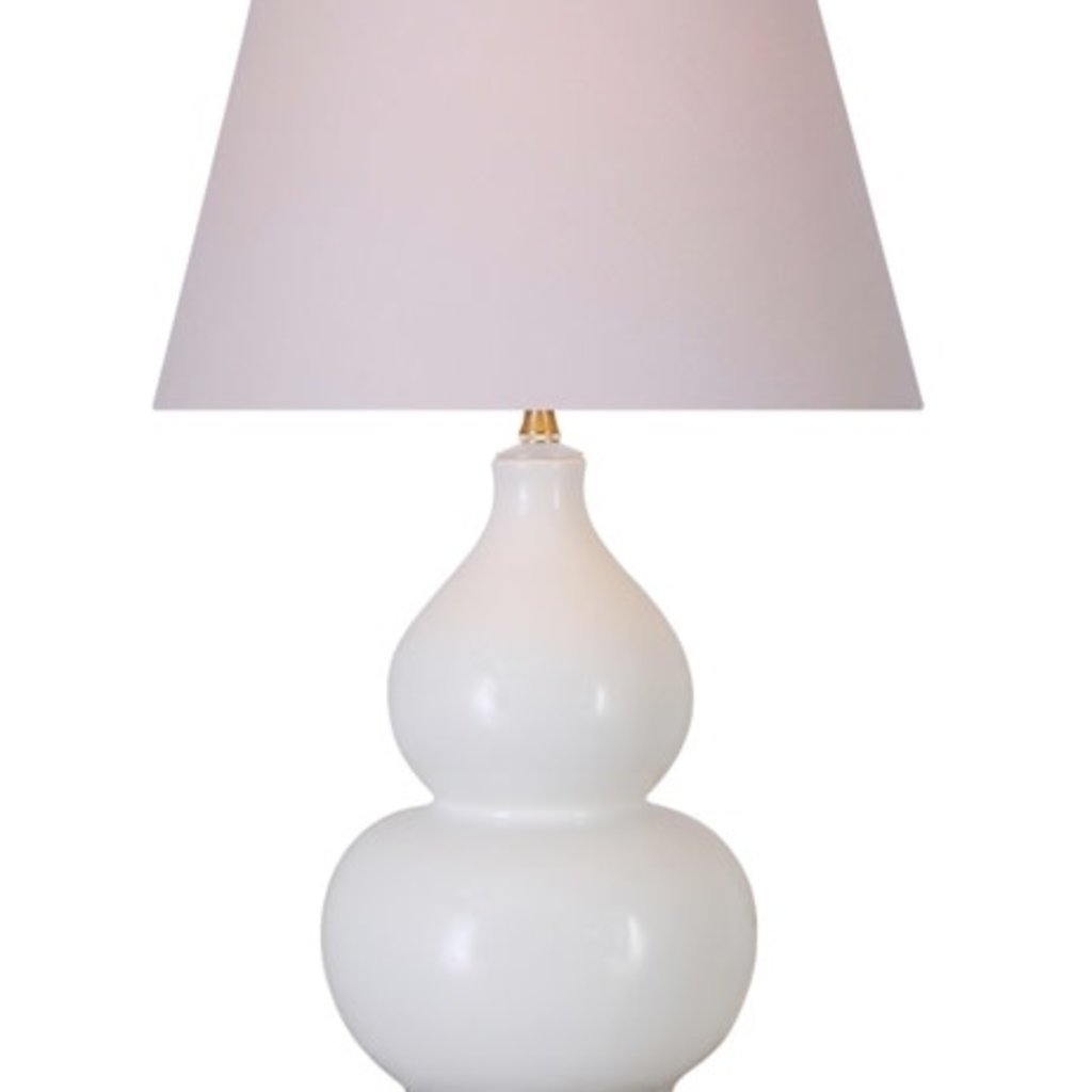 Gourd Lamp White  Porcelain Crystal Base 30" H