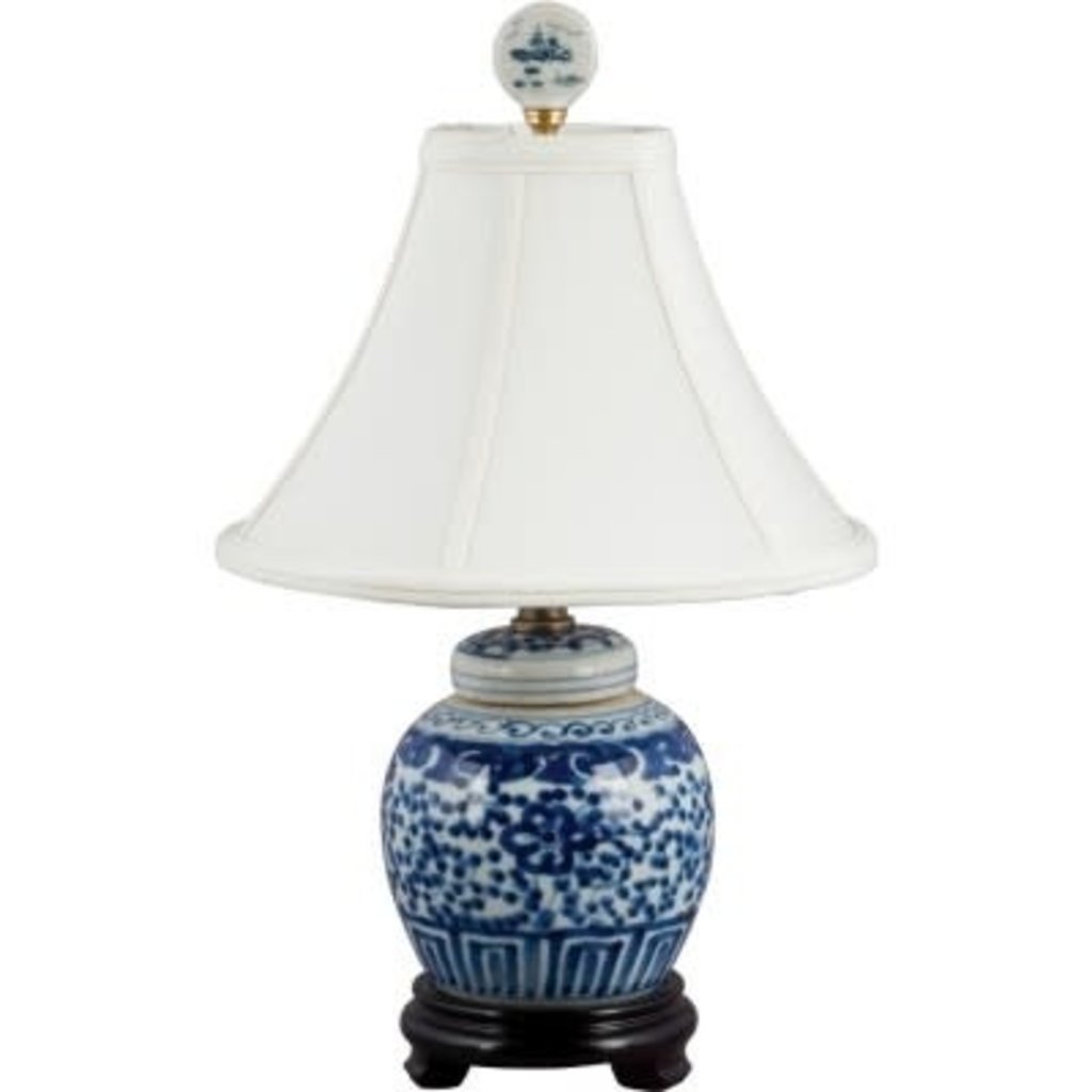 Blue & White Bulb Jar Lamp 19"H