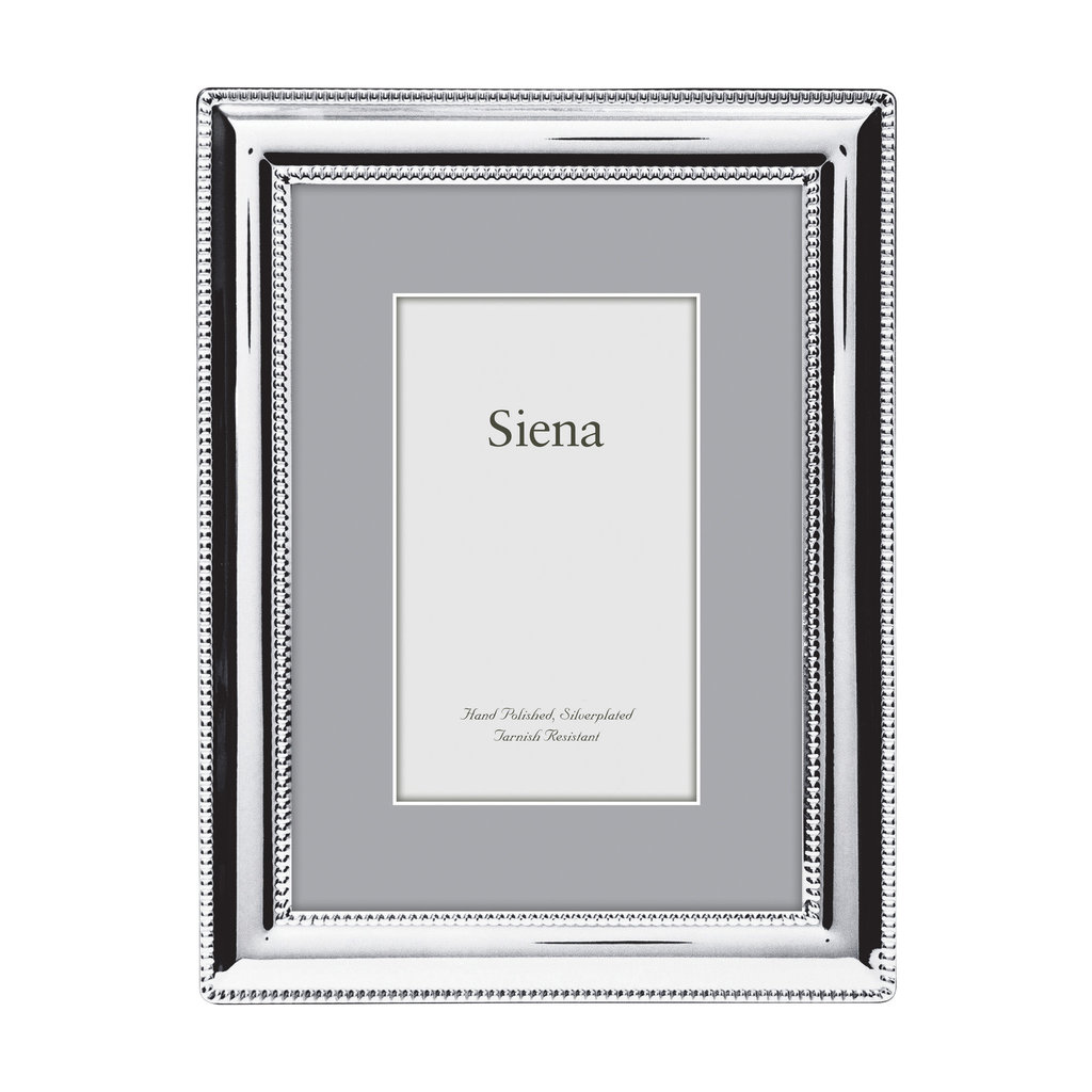 Double Border Bead 8x10 Silver Plate Frame