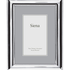 Siena Tizo Dbl Border Bead 5x7 Silver Plate Frame