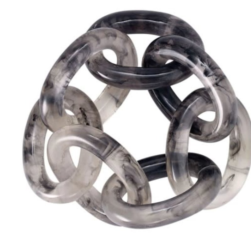 Chain Link Napkin Rings in Smoke - Set of 4