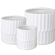 Blanched Ceramic White  Planter, Medium