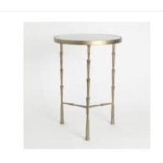 Spike Accent Table, Brass/Wht, 17"D x24"H