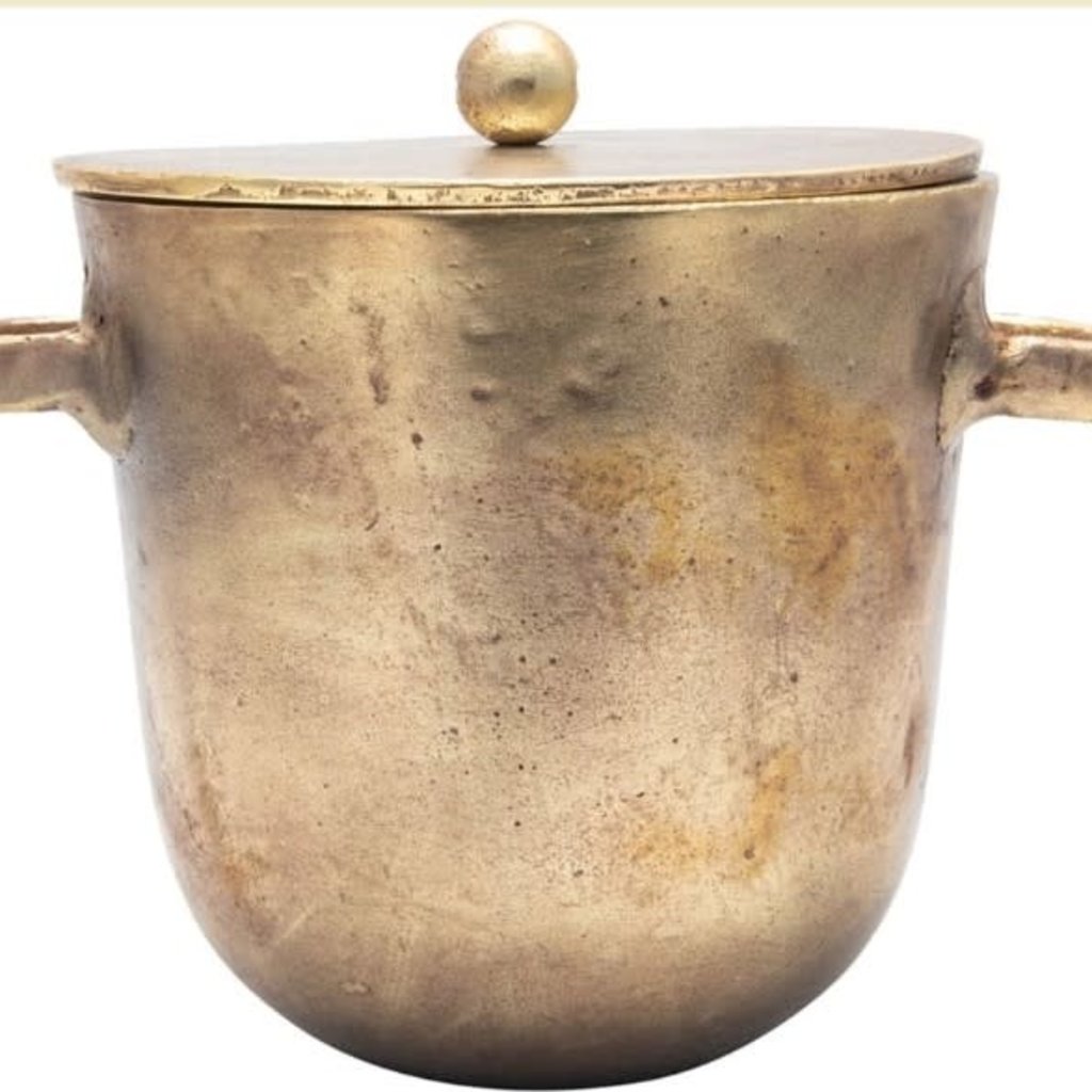 Large Aluminum Ice Bucket - Antique Brass