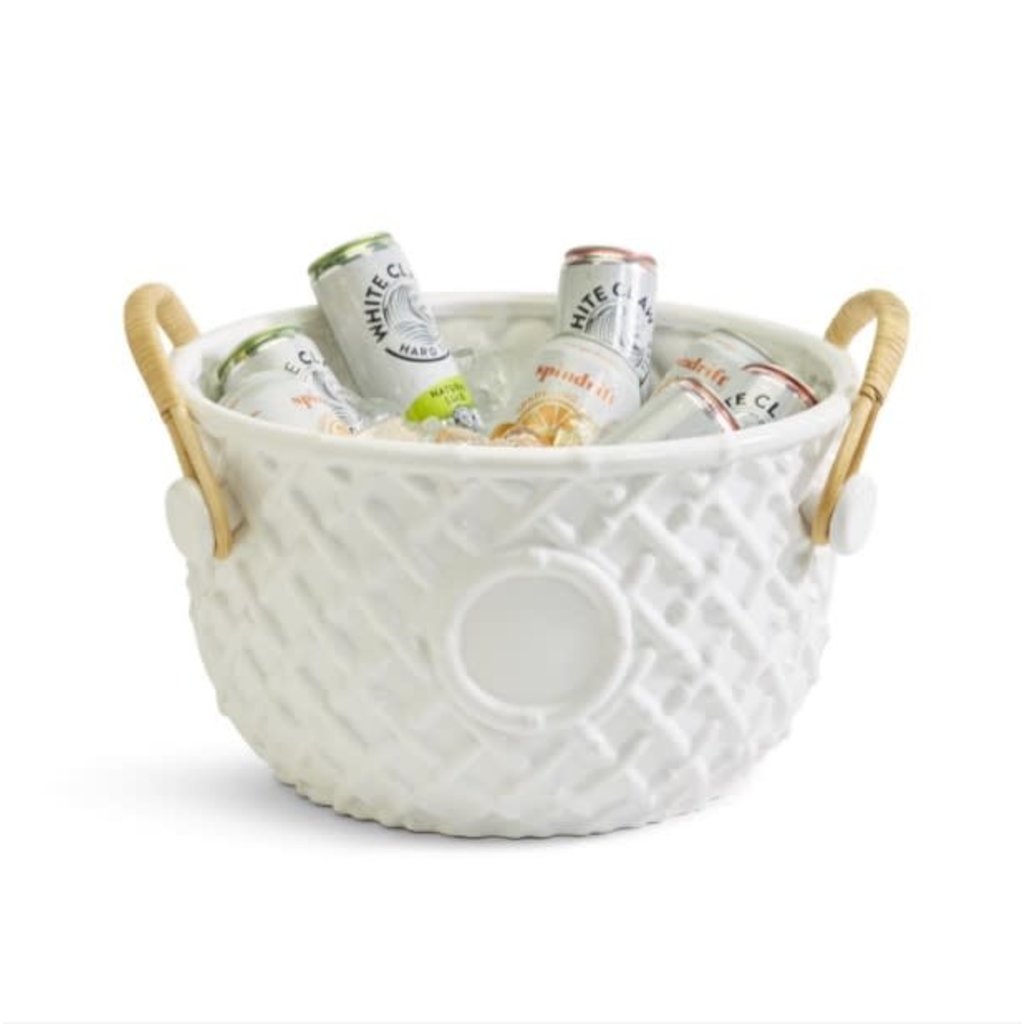 Faux Bamboo White Party Bucket