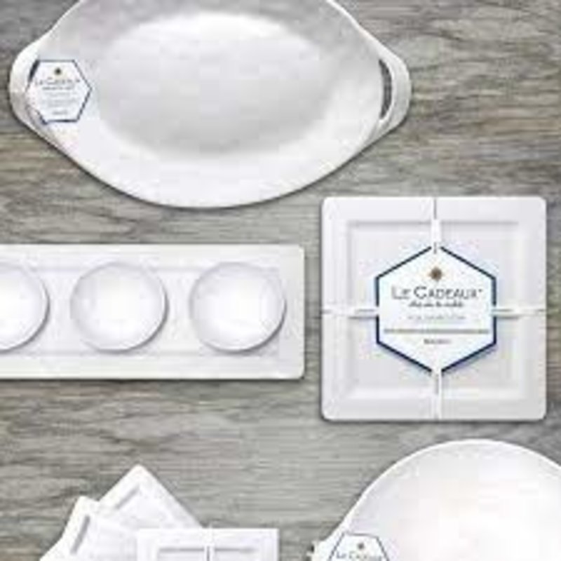 18" Handled Platter White