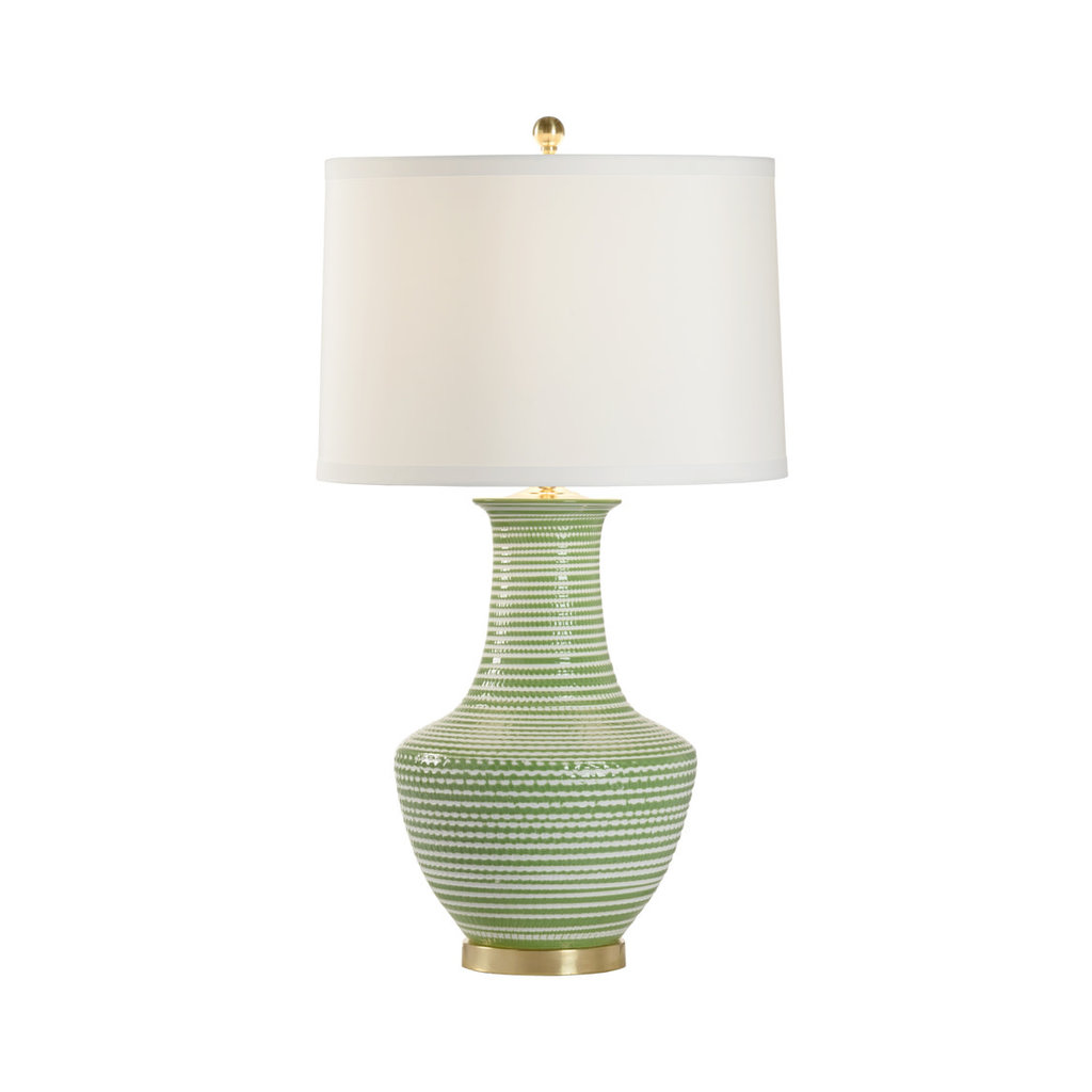 Classic Green Lamp, Green & White, 32" x 12"