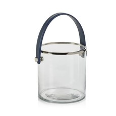 Labuan Glass Nickel & Leather Ice Bucket