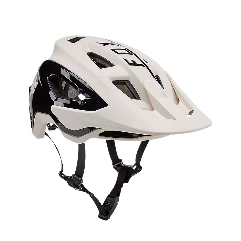 Ｆ SPEED V-PRO FOX SPEEDFRAME PRO BLOCKED HELMET VINTAGE WHITE LARGE - Red