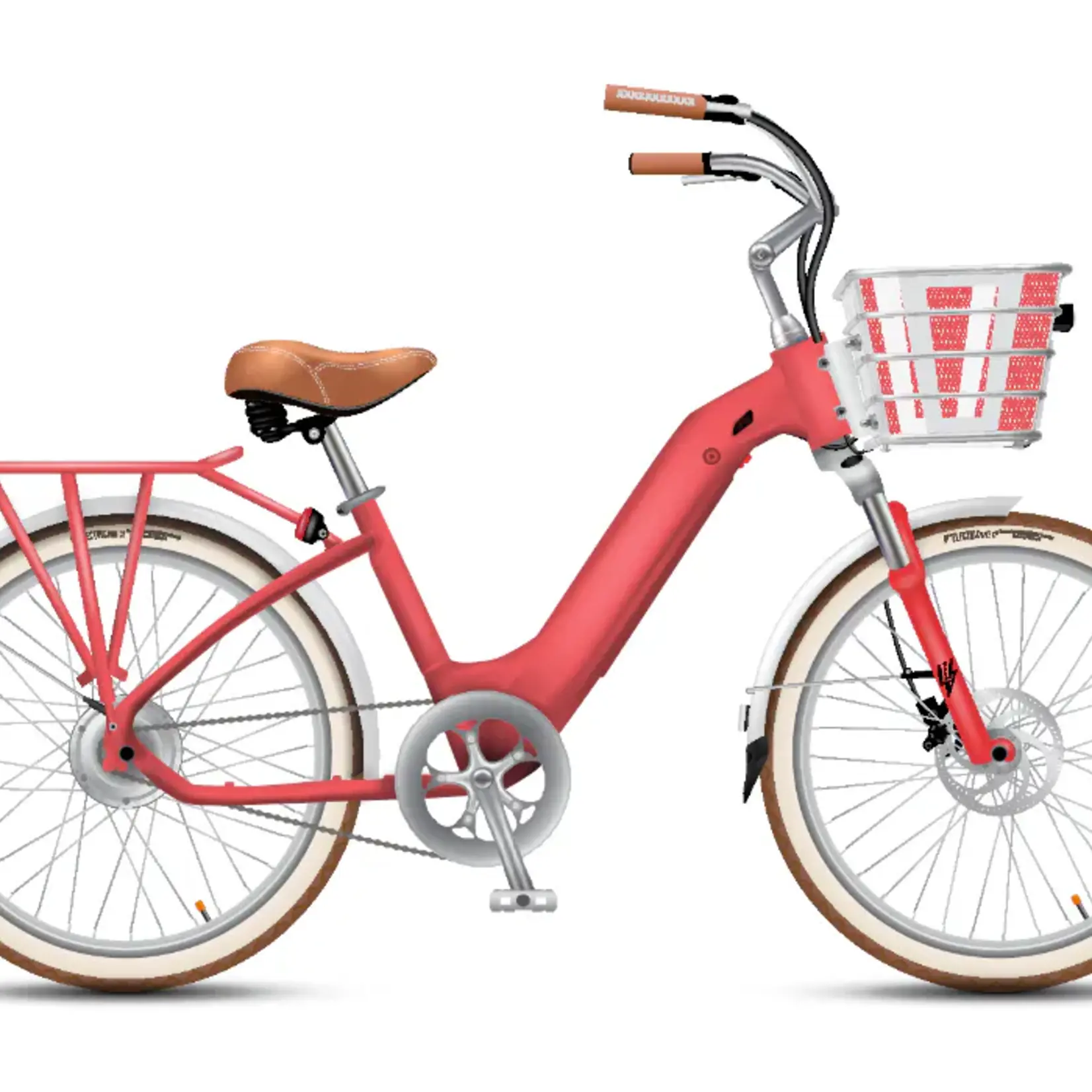 ELECTRIC BIKE CO EBC MODEL E E-BIKE CORAL