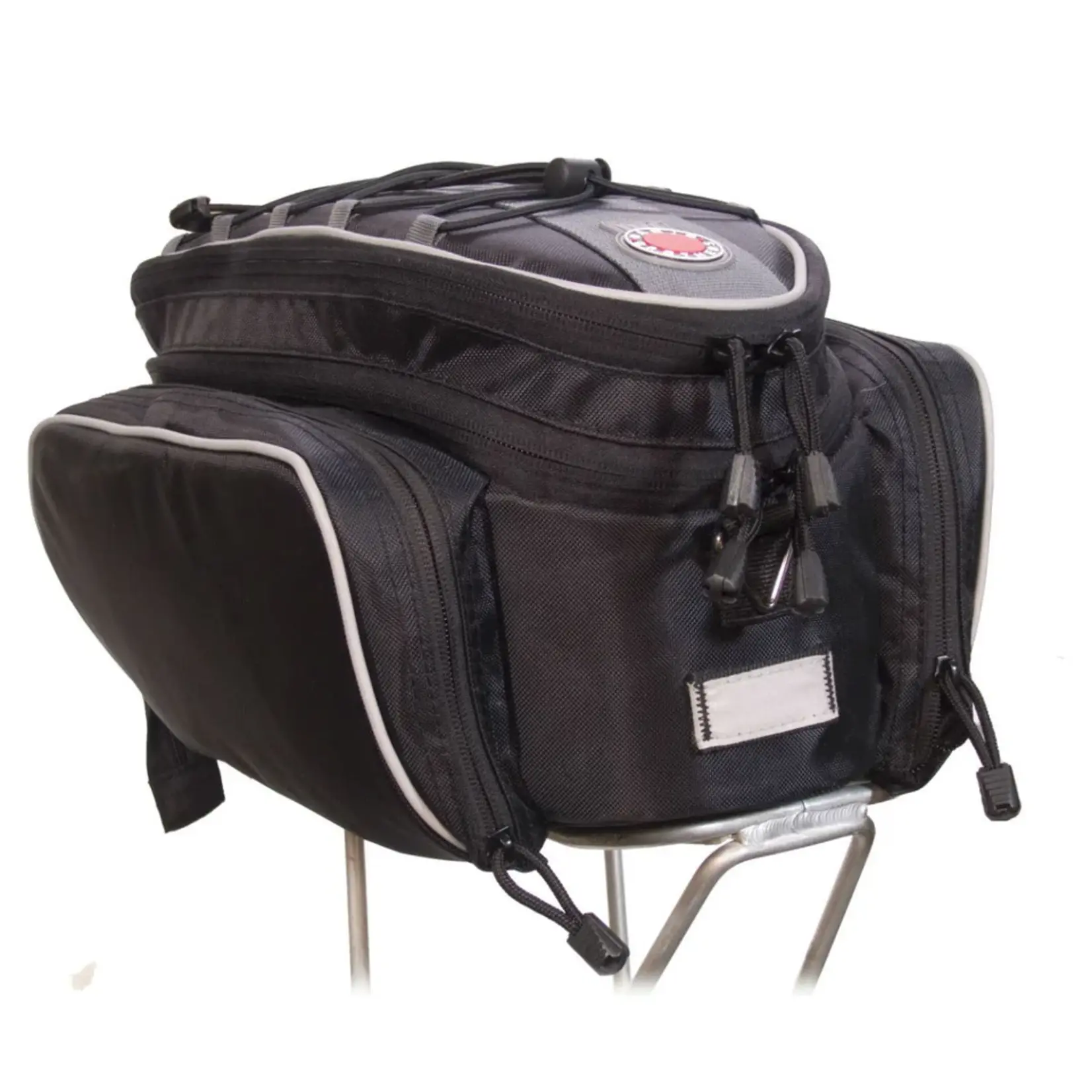 Banjo Brothers Expanding Rack Top Pannier Bag Black Red Mountain Cycle