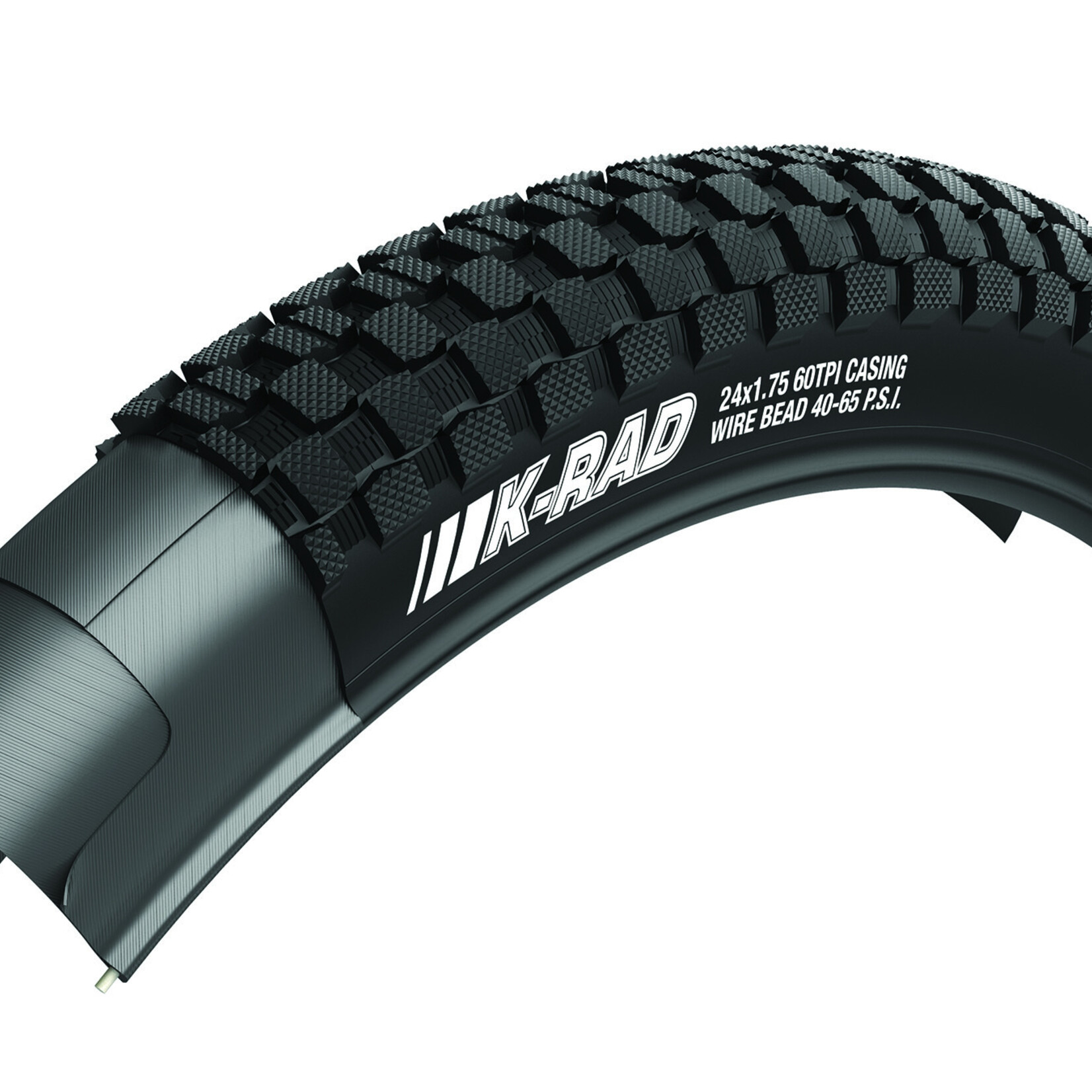KENDA Kenda K-Rad Tire - 20 x 2.125, Clincher, Wire, Black, 60tpi